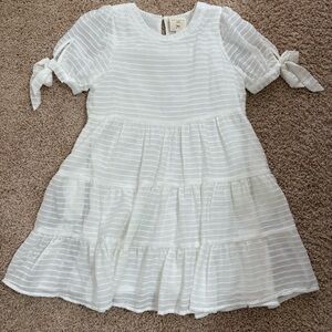 Hayden Girls size M white dress with bow sleeves.